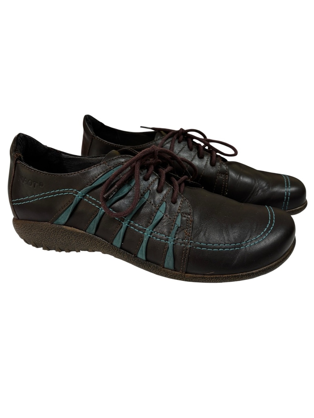 Naot Tanguru Koru Collection Lace Up Shoes Brown Turquoise Brown Teal 38/7-7.5